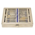 Micro surgery instruments set of 9 pcs w cassette