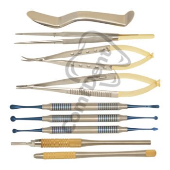 Micro surgery instruments set of 9 pcs w/ cassette