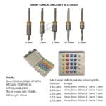 Short Conical Drills Kit with Integral Stoppers – 25 PCS